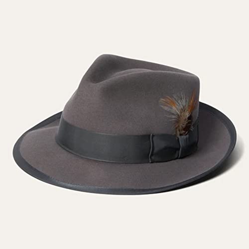 Stetson Mens Wool Felt Whippet Fedora Hat + Caps + Men + Casual Outings + Classic Style + 58CM Circumference + Trendy He