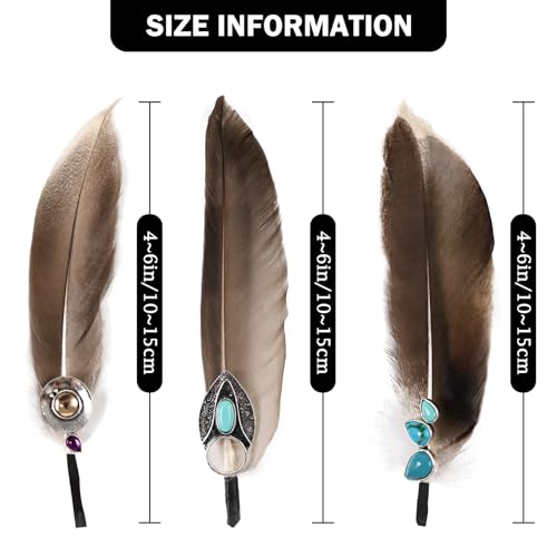 Whitefeather Hat Feathers 3PCS for DIY Fedora, Cigar Hat, and Western Hats Women Men