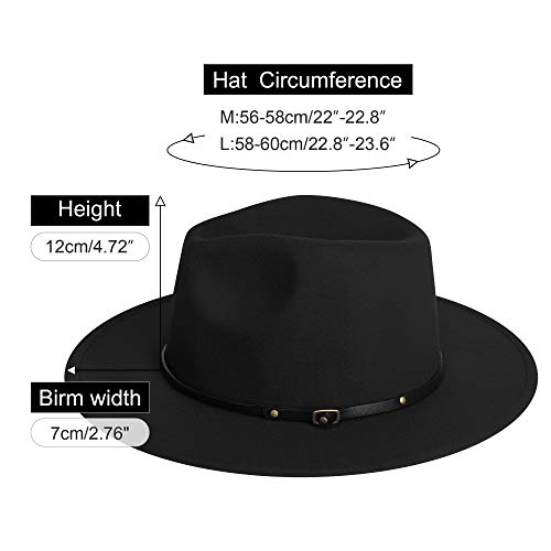 SAJUZEN Wide Brim Fedora Hats for Women and Men
| SAJUZEN Felt Fedora Hats with Belt Buckle for Men and Women
| SAJUZEN