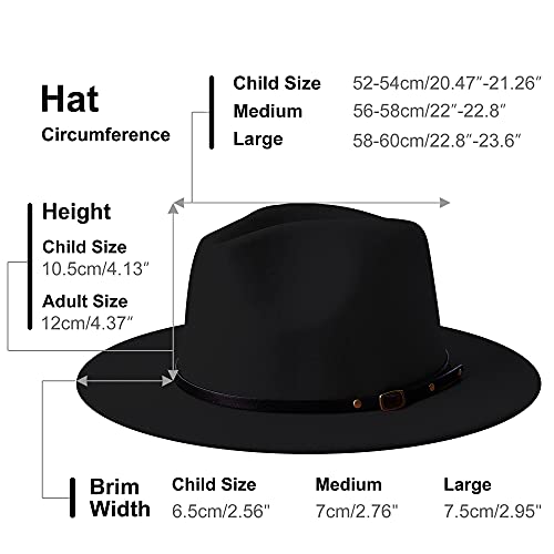 KUJUHA Wide Brim Fedora Hats for Women and Men Fashionable Two Tone Hat Felt Panama Hat 
| KUJUHA Wide Brim Fedora Hats