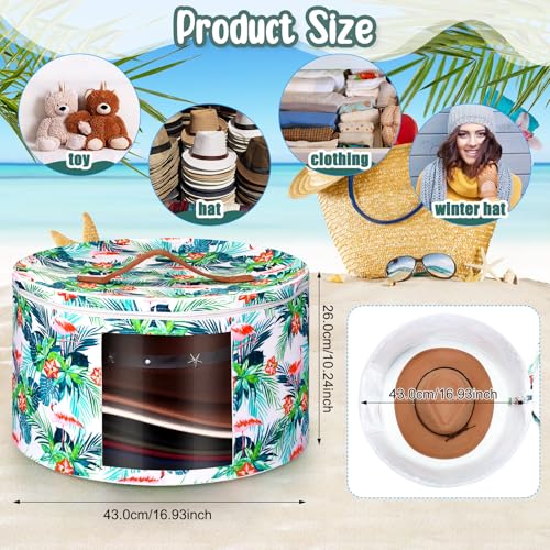 2 Pcs Large Hat Storage Box for Women & Men Sun Beach Case Organizer
| Round Foldable Felt Hat Box with Dust Proof Lid