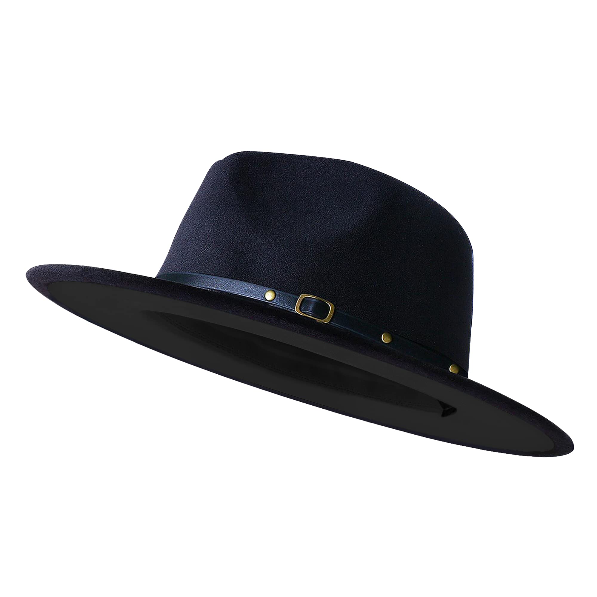 KUJUHA Wide Brim Fedora Hats for Women and Men Fashionable Two Tone Hat Felt Panama Hat 
| KUJUHA Wide Brim Fedora Hats