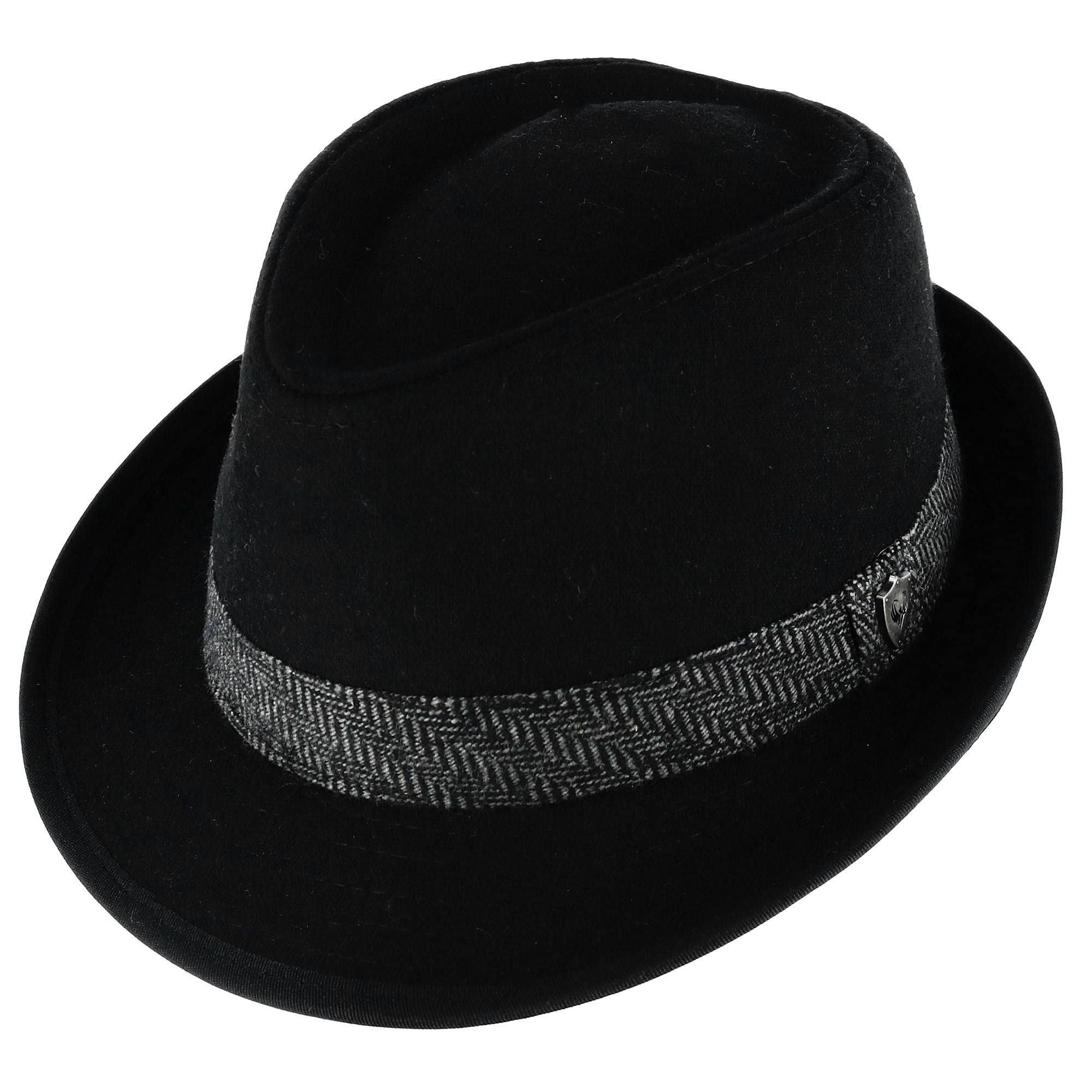 Ascentix Men’s Fedora Hat, 2” Wide Brim, Classic Wool Blend with Herringbone Band, Stylish and Versatile for Everydaywea