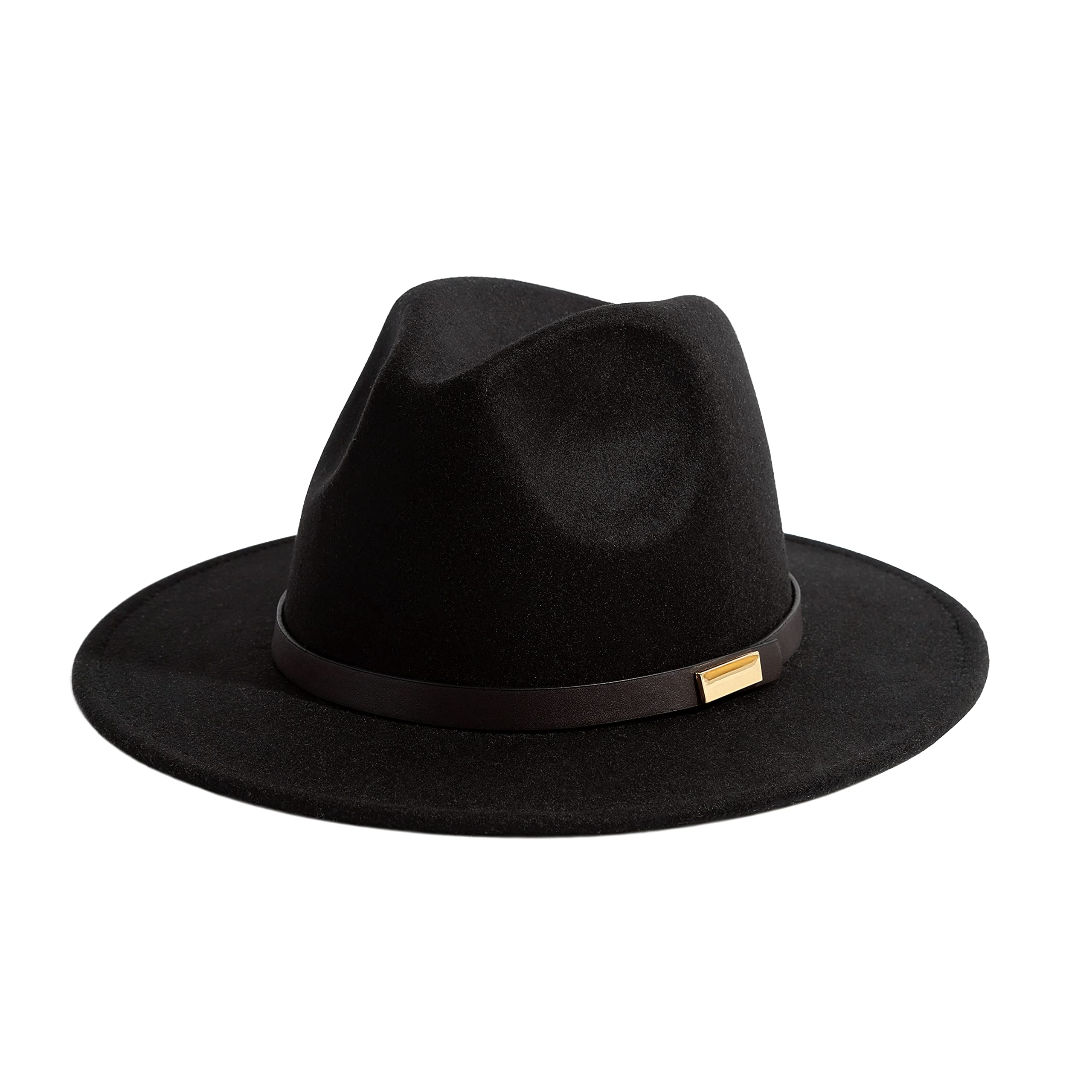 Gossifan Fedora Hats for Men Wide Brim Panama Hat with Classic Belt Summer Travel Style Adjustable Fit